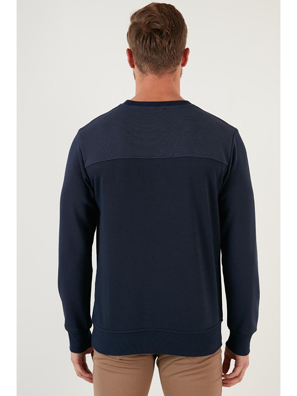 İndigo Pamuklu Bisiklet Yaka Slim Fit Sweat 5905033-4