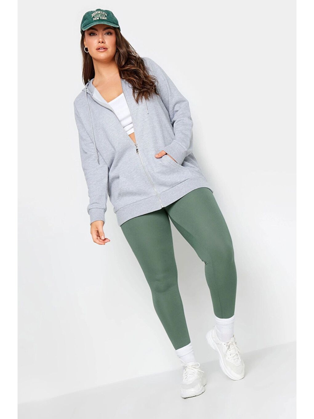 Yeşil Büyük Beden Vücudu Saran Elastanlı Streç Tayt 143597