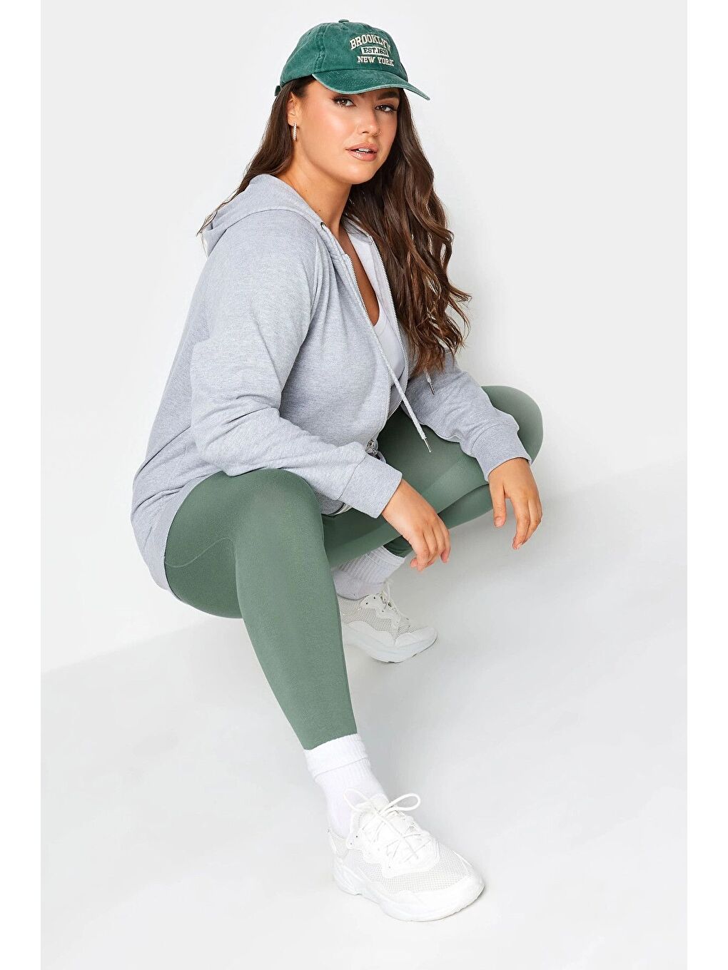 Yeşil Büyük Beden Vücudu Saran Elastanlı Streç Tayt 143597-3