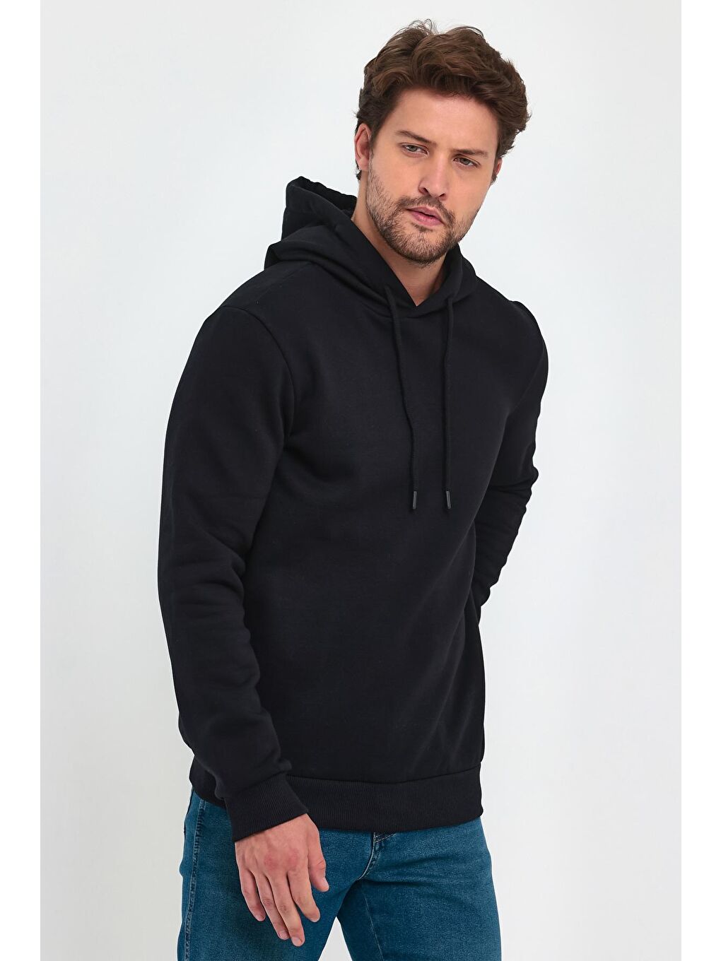 Rodi Siyah 3 İplik Bisiklet Yaka Erkek Sweatshirt - 2