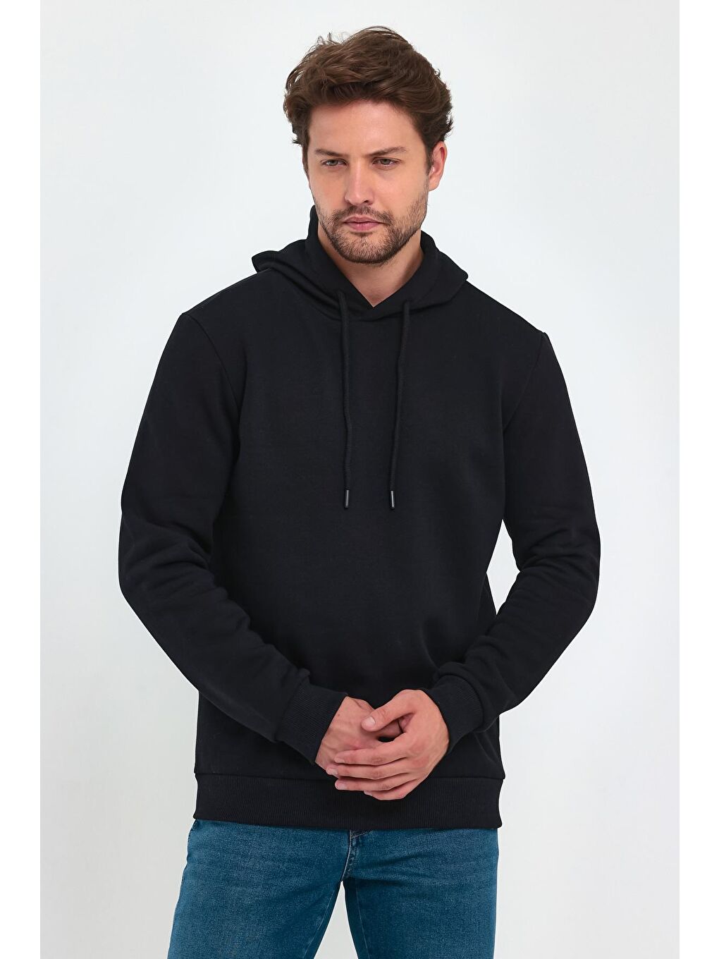 Rodi Siyah 3 İplik Bisiklet Yaka Erkek Sweatshirt - 3