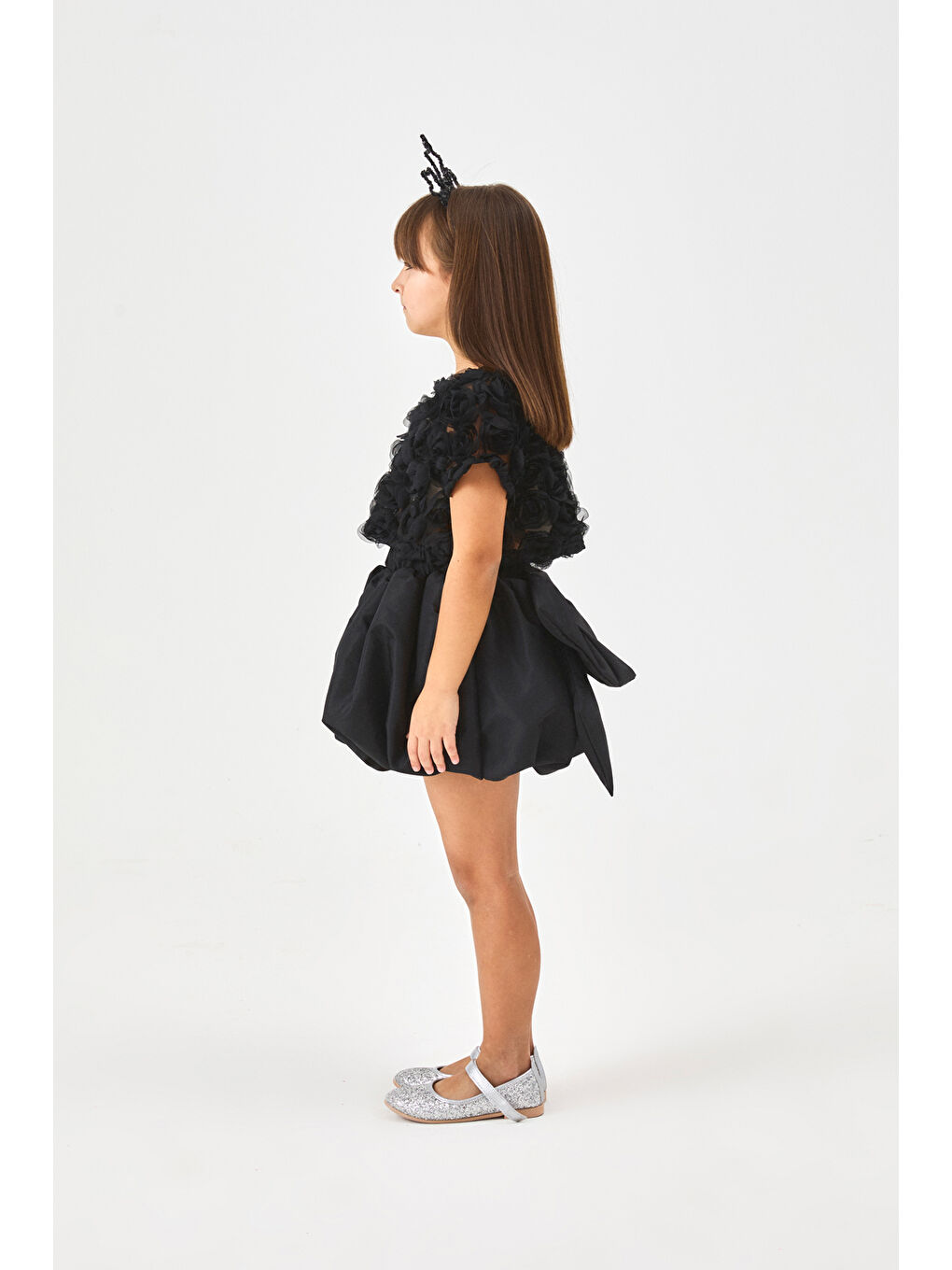 Siyah Kız Çocuk Balon Etek - Anna-2