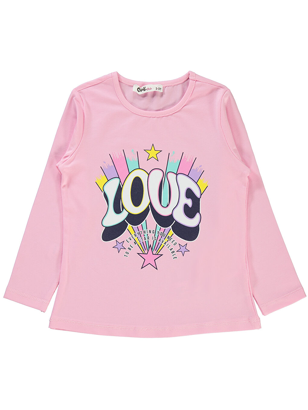 Kız Çocuk Sweatshirt 2-5 Yaş Gül Pembe