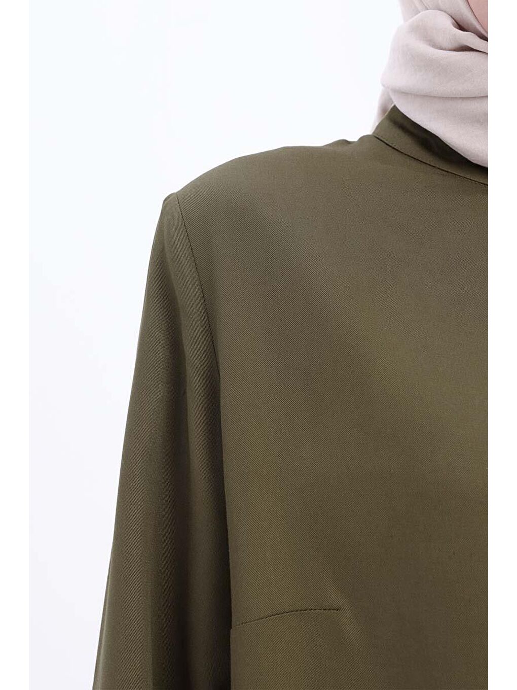 Haki-Fisto Detaylı Hakim Yaka Pantolonlu Takım-5