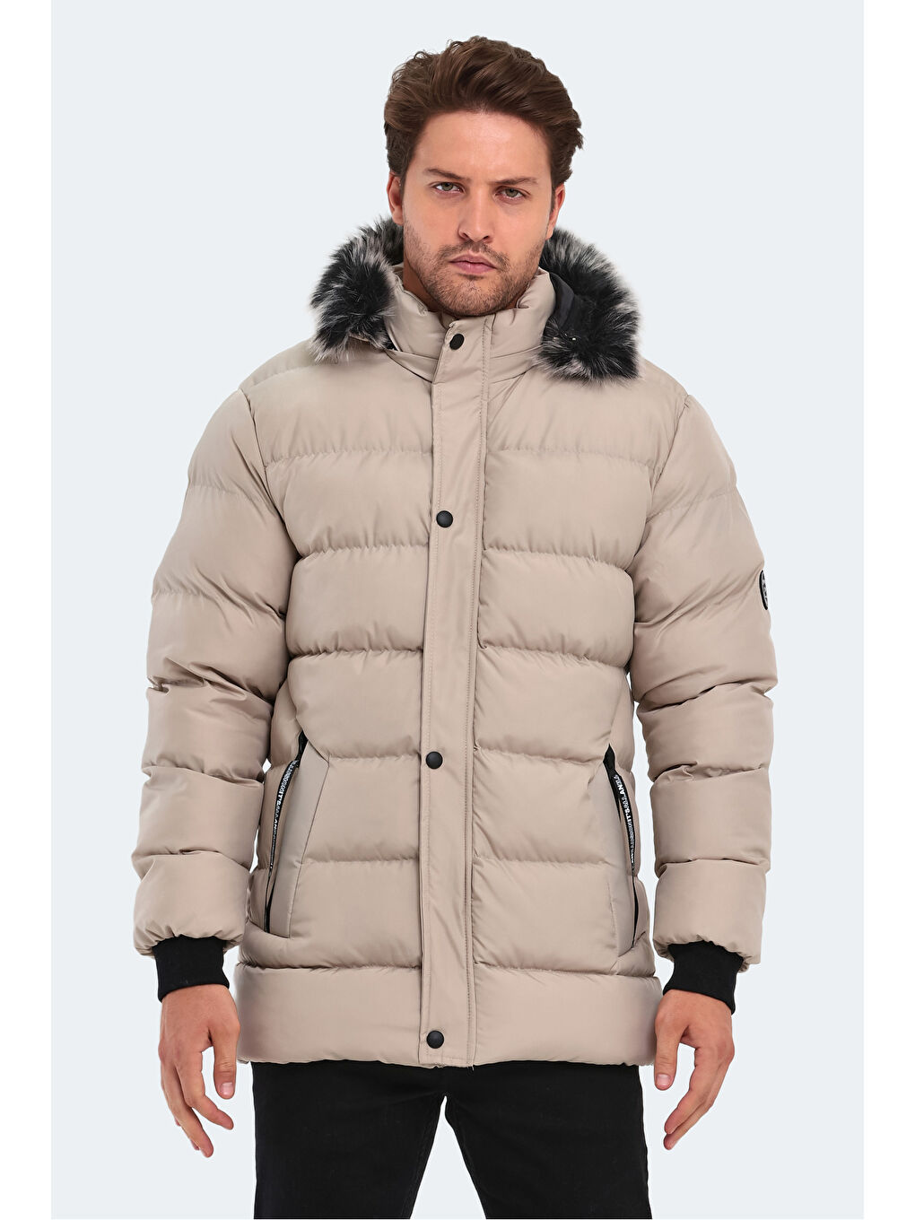 SLAZENGER Bej HECK IN Erkek Mont &amp; Kaban Taş Gri