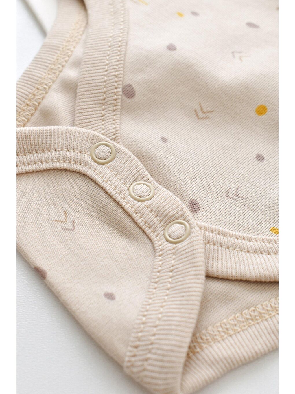 BabyCosy Organic Wear Ekru-Bej 2 Li Kısa Kollu Badi - 4