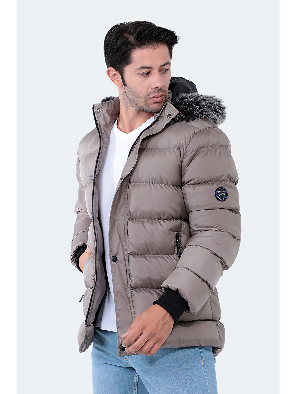 HARSHAL Erkek Mont & Kaban Gri-1