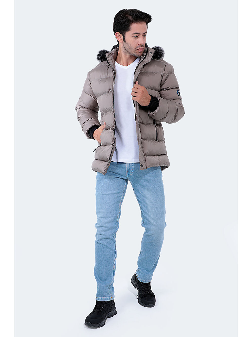 HARSHAL Erkek Mont & Kaban Gri-6