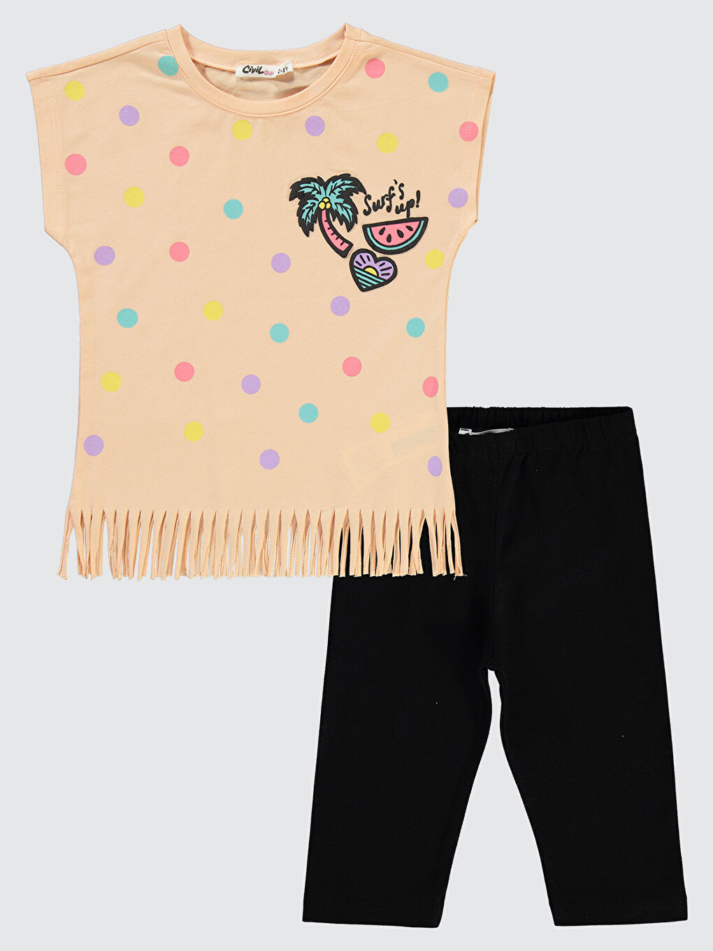 Pembe Girls Kız Çocuk Takım 2-5 Yaş Yumuşak Şeftali