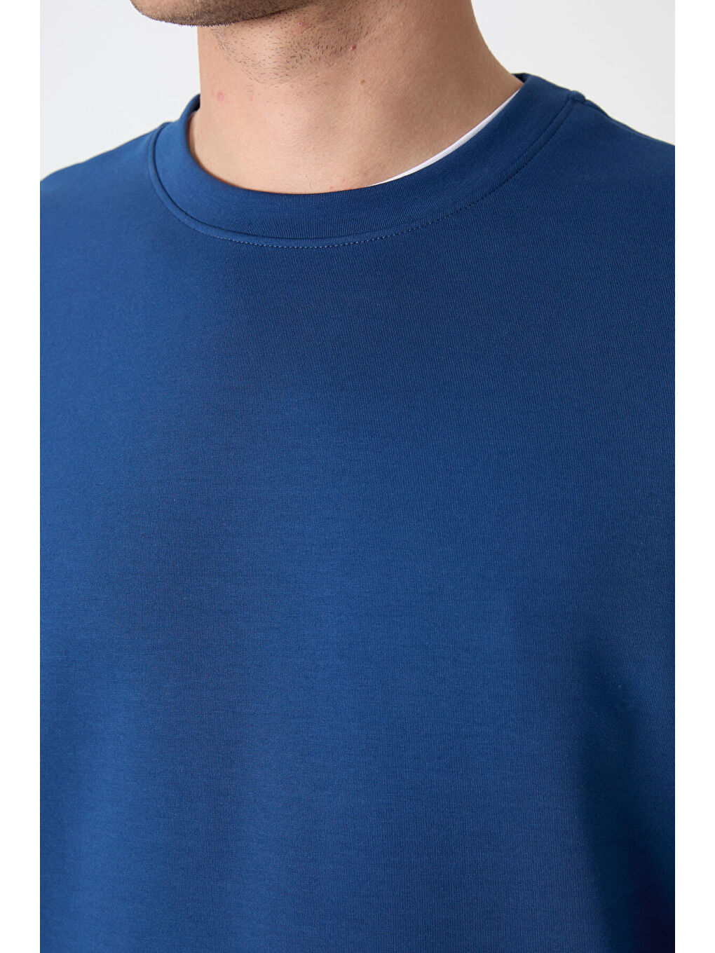 Lacivert Parlament Basic O Yaka Rahat Form Erkek Sweatshirt - 88053-6