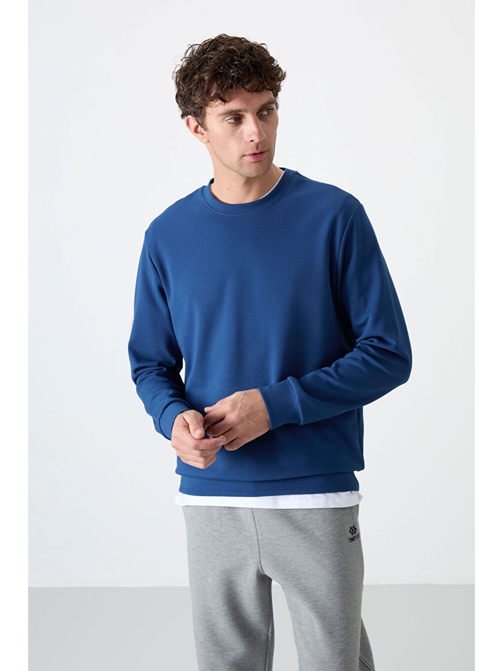 Lacivert Parlament Basic O Yaka Rahat Form Erkek Sweatshirt - 88053-8