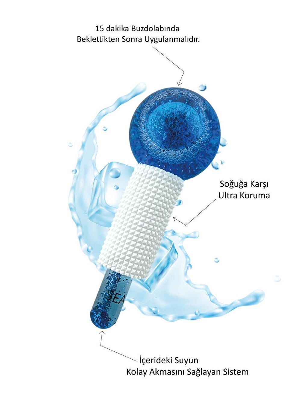Ice Globe Buz Küresi Soğuk Terapi Topu Masaj Tasarımlı Mavi Renk-1