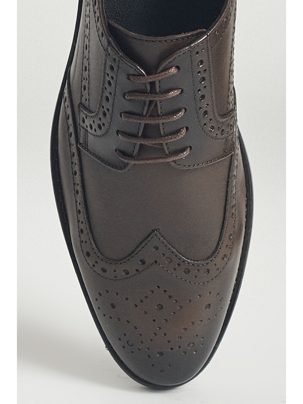 Erkek Kahverengi %100 Deri Klasik Ayakkabı-4