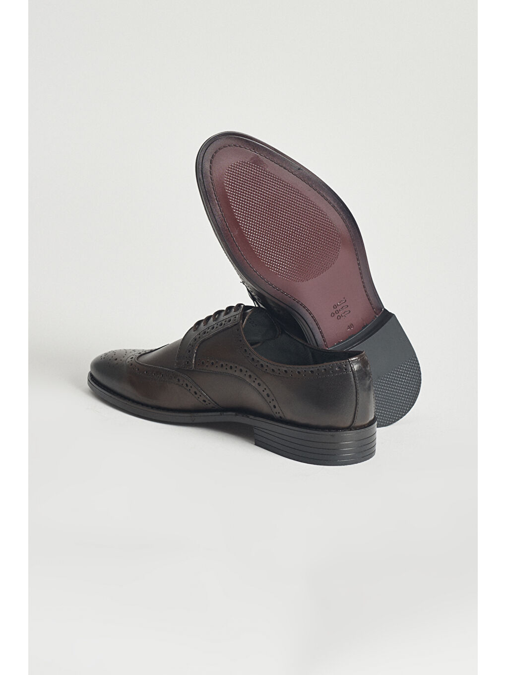 Erkek Kahverengi %100 Deri Klasik Ayakkabı-6