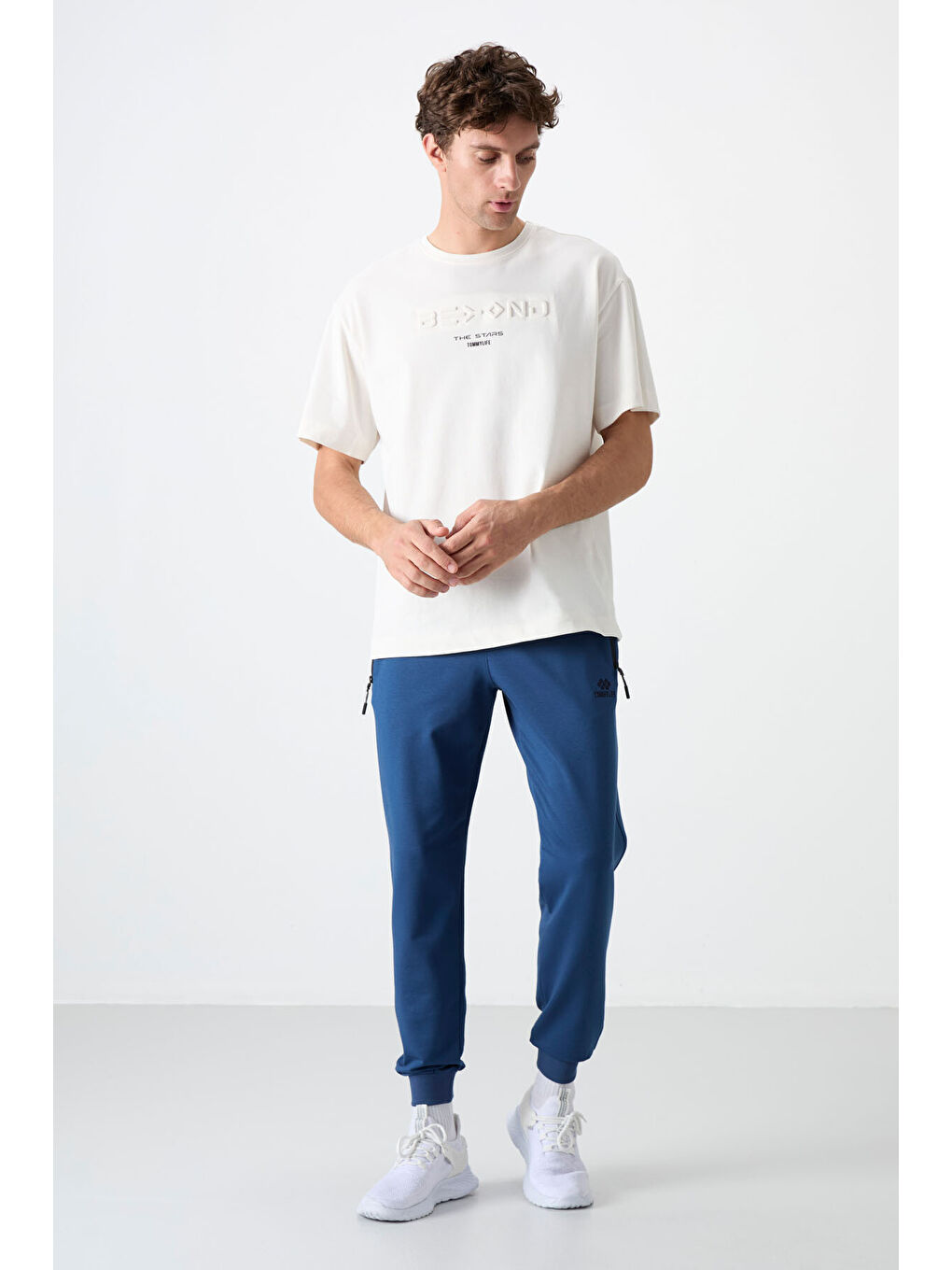 Lacivert Parlament Fermuar Cepli Standart Kalıp Erkek Jogger Eşofman Altı- 84587-2