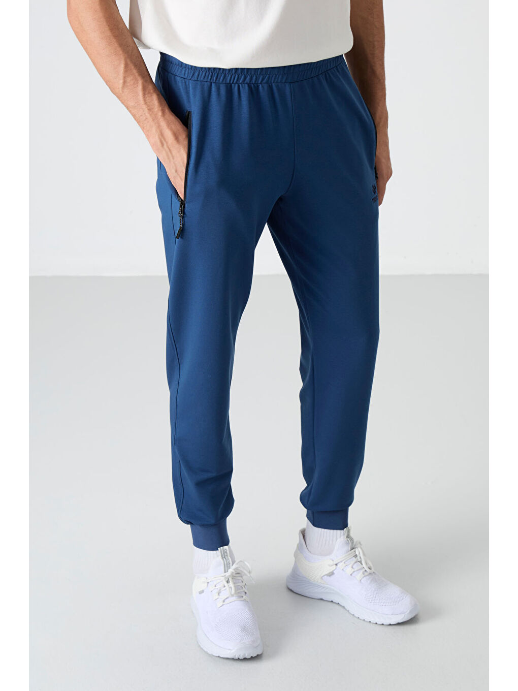 Lacivert Parlament Fermuar Cepli Standart Kalıp Erkek Jogger Eşofman Altı- 84587-8