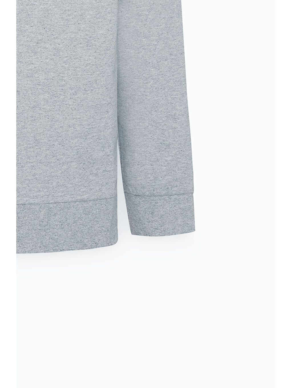 Erkek Gri Melanj Standart Fit Normal Kesim 2 İplik Recycle Pamuklu Bisiklet Yaka Sweatshirt-7