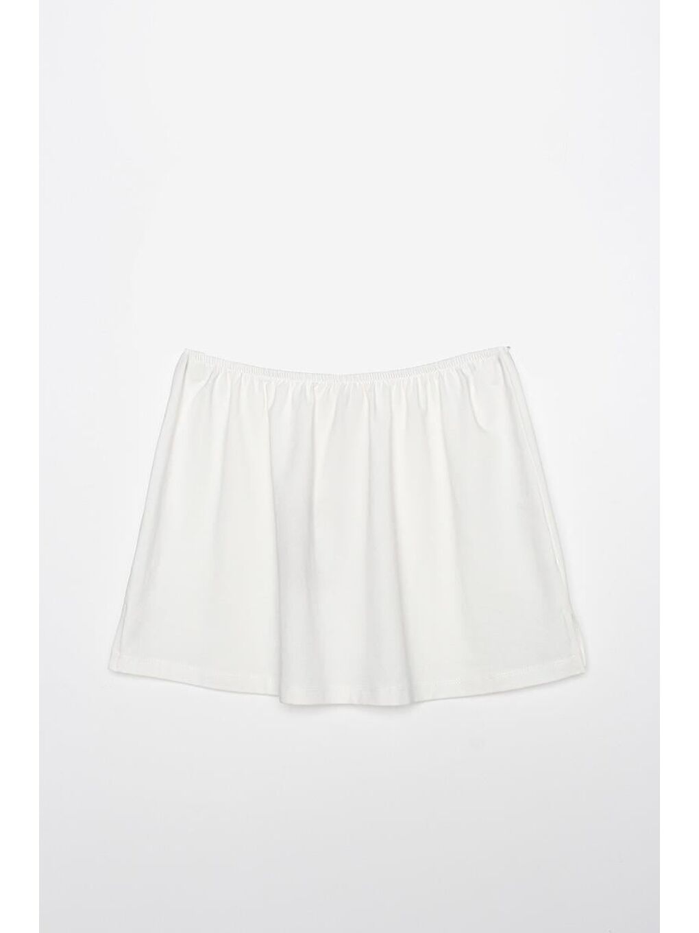 Ekru Pamuklu Penye Kısa İçlik Etek-5