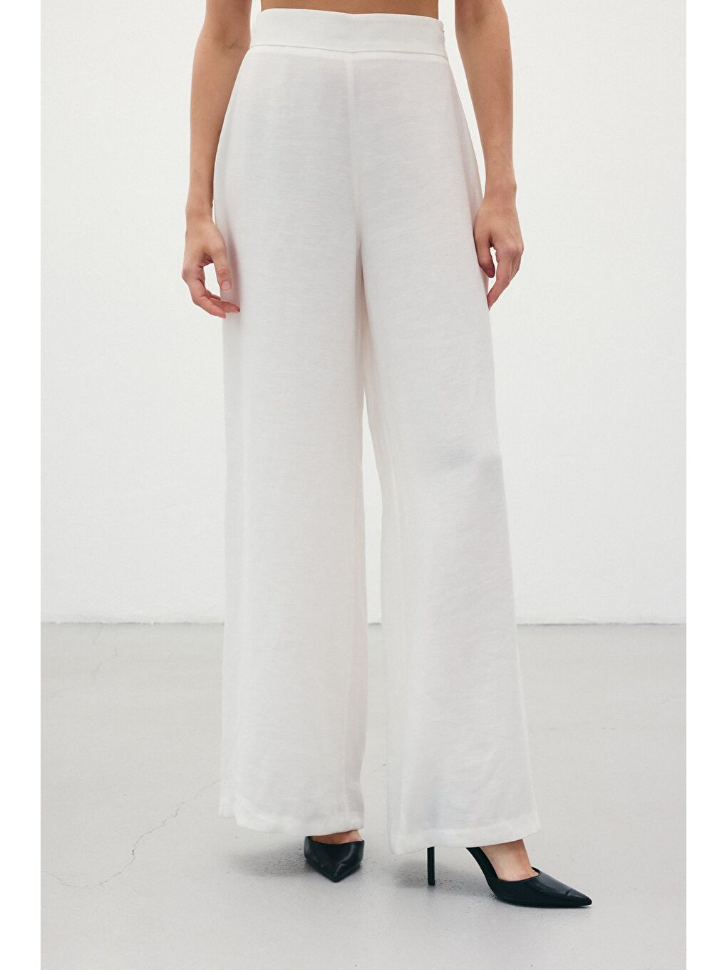 Salaş Keten Pantolon - Ekru-5