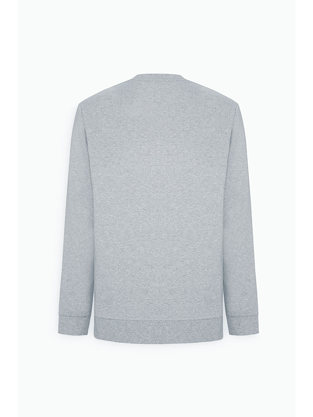 Erkek Gri Melanj Standart Fit Normal Kesim 2 İplik Recycle Pamuklu Bisiklet Yaka Sweatshirt-8