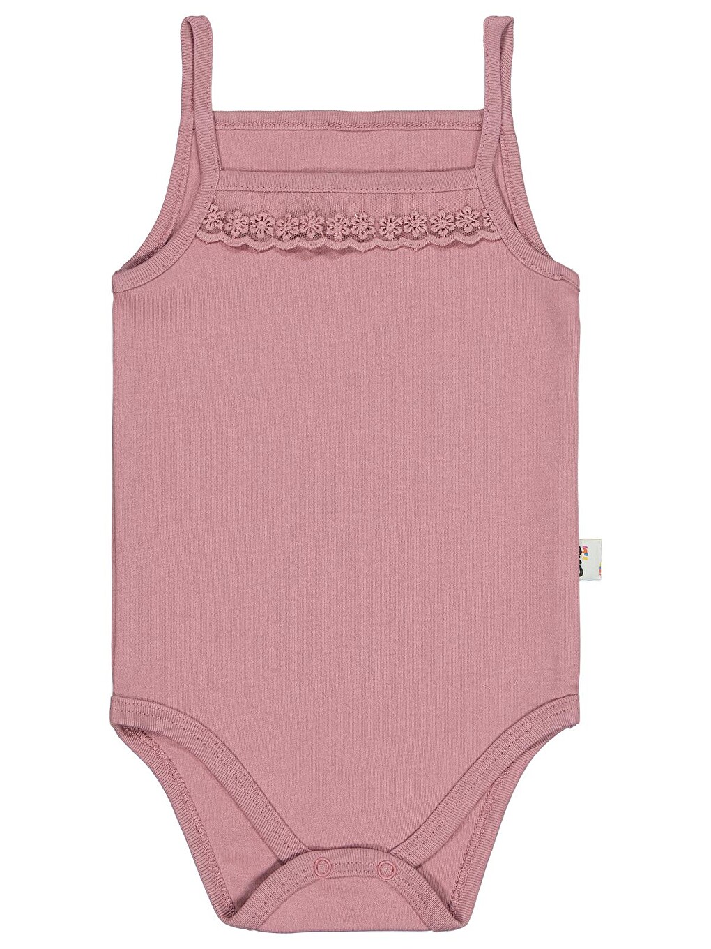 Baby İp Askılı Dantelli Kız Çıtçıtlı Badi - Pembe 24-36 Ay