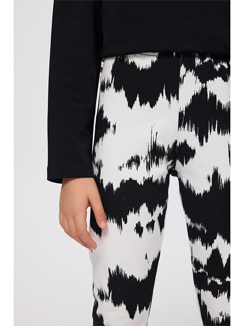 Kız Çocuk Desenli Tayt Siyah-6