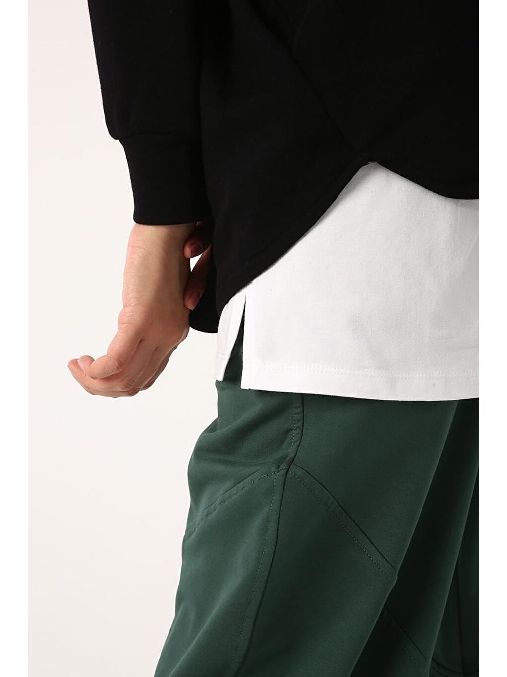 Beyaz Pamuklu Penye Kısa İçlik Etek-4