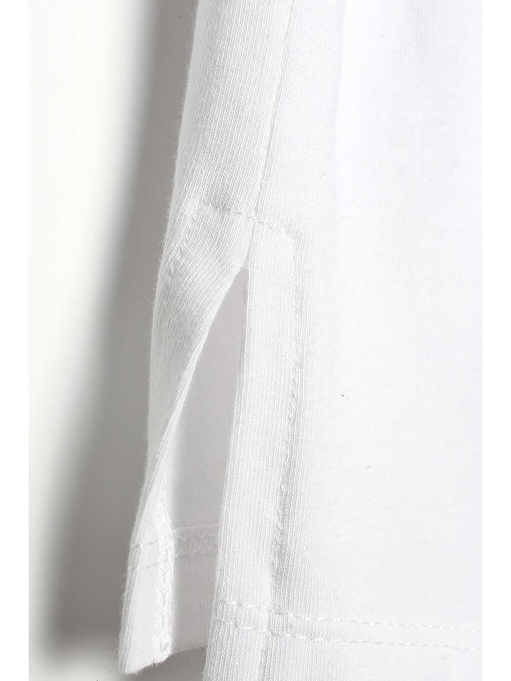 Beyaz Pamuklu Penye Kısa İçlik Etek-5