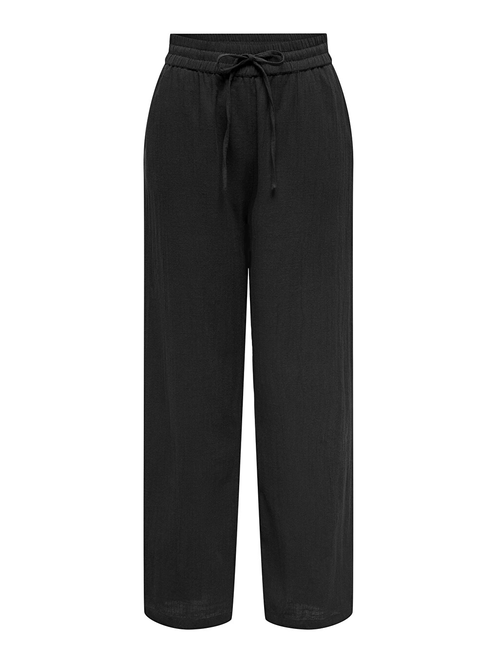 Siyah Onltizana % 100 Pamuk Regular Fit Yüksek Bel Geniş Paça Pantolon 15319090-5