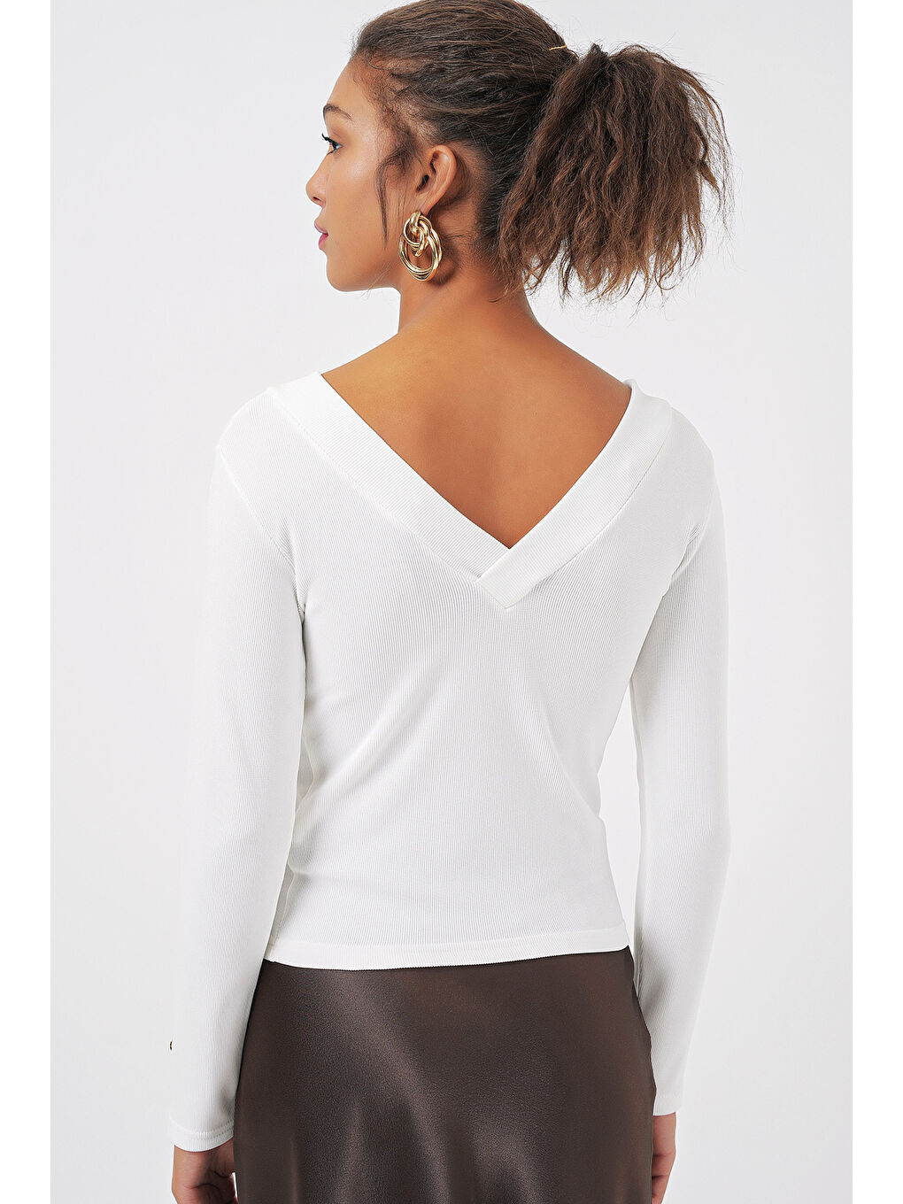 923 Uzun Kollu Body - Beyaz-6