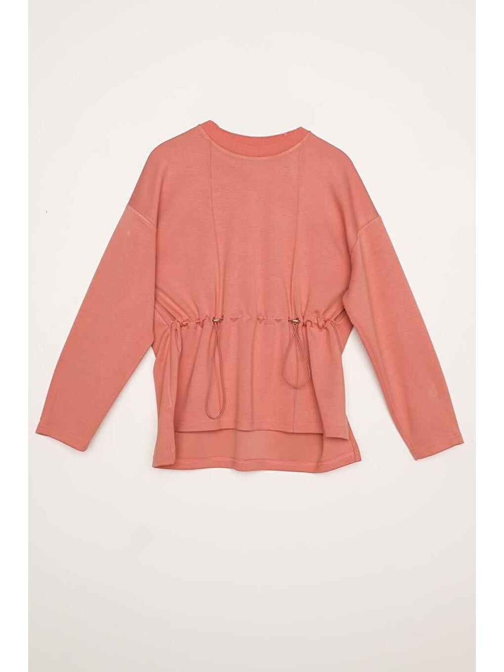 Pembe Somon-Beli Büzgülü Örme Etekli Takım-7