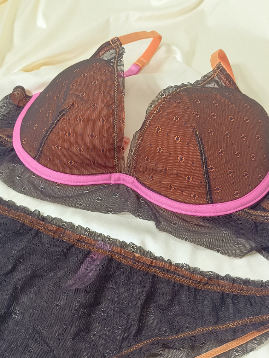 Siyah Kadın Dantelli Tüllü 2 Takım 2 Li Set Bb2146-7