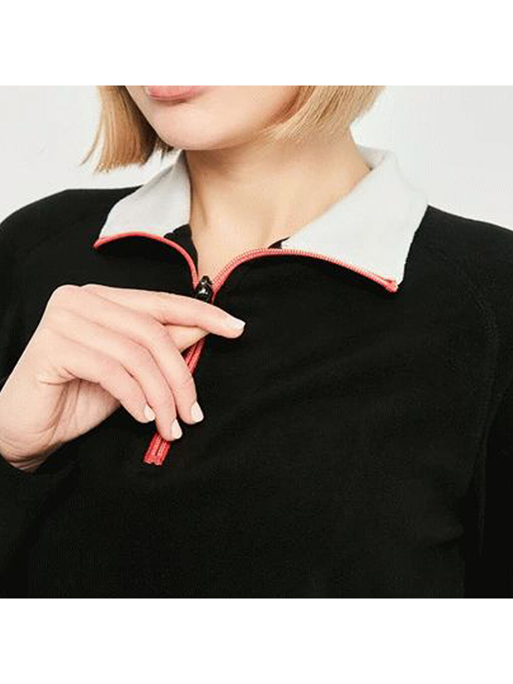 Beyaz Skylar - Fleece At100 Kadın Siyah Polar-4