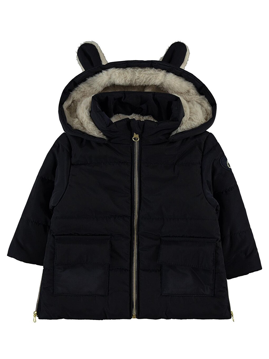 Lacivert Baby Pelüş Kulaklı 6-18 Ay Mont