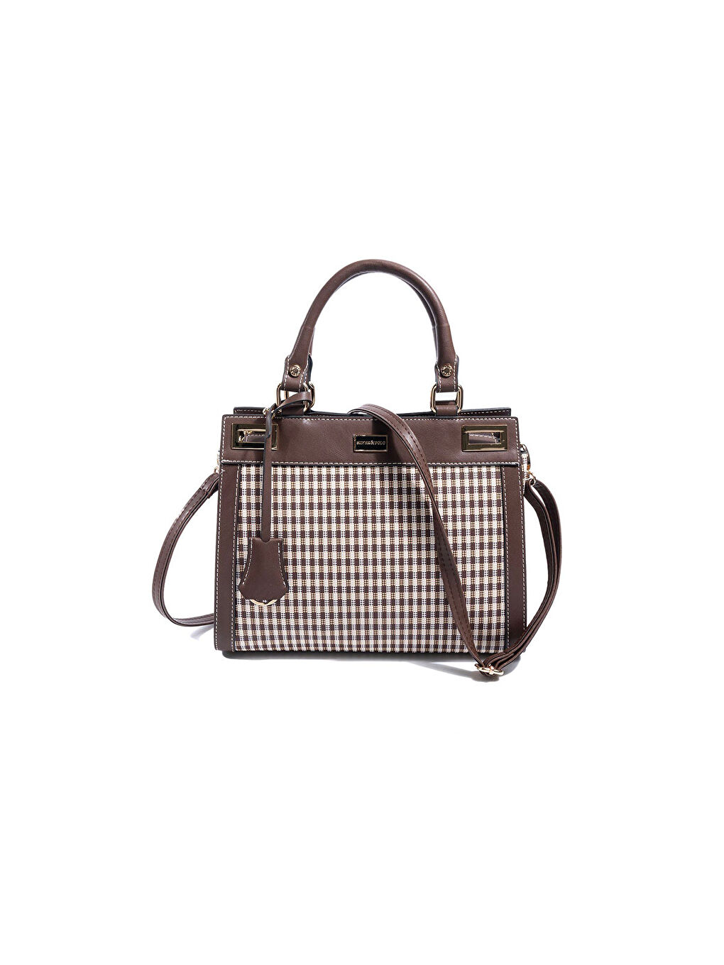 Kahverengi Kadın SP1174-M191 SILVER POLO El Çantası Kahve Sarı-Kahve-4