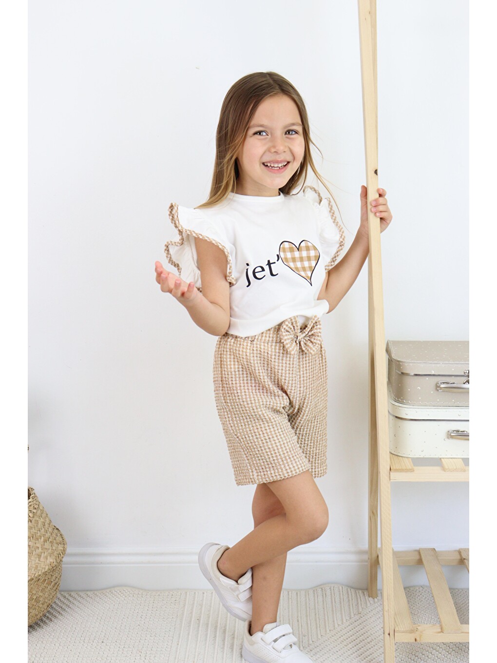 Kahverengi Jet Love Baskılı İkili Takım-3