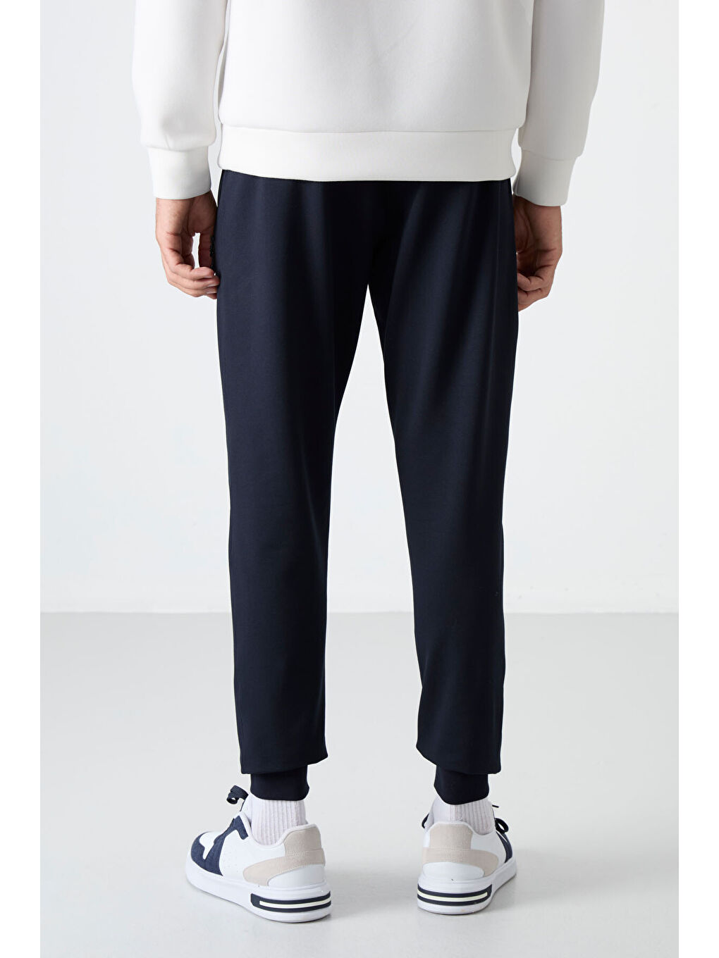 Lacivert Air Baskılı Fermuar Cepli Standart Kalıp Erkek Jogger Eşofman Altı- 84587-8