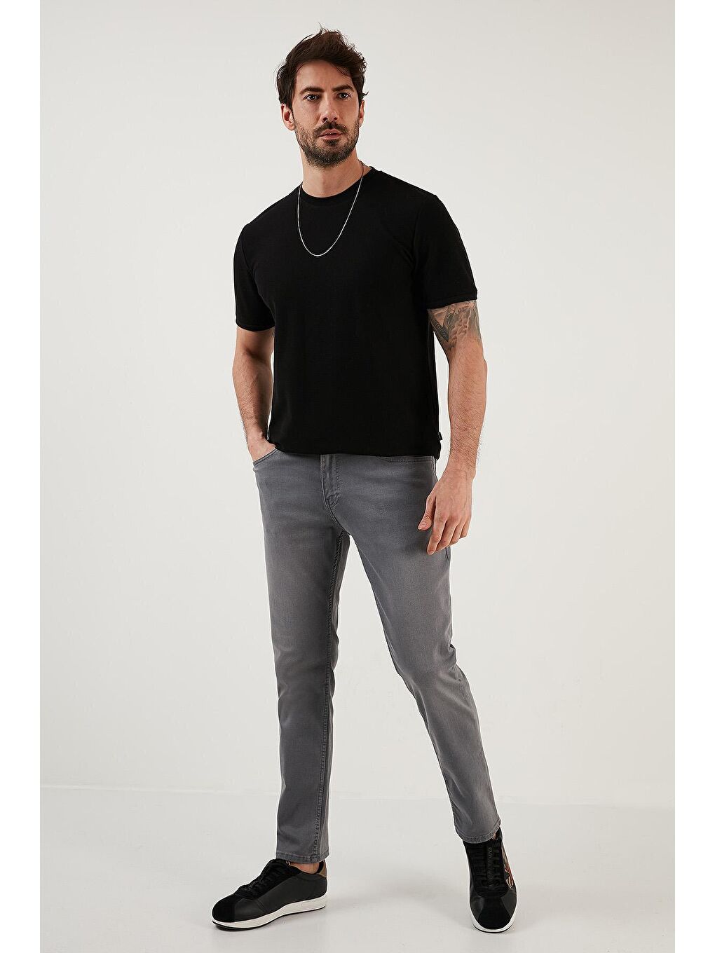 Buratti Gri Pamuklu Normal Bel Regular Fit Boru Paça Jeans 2201F17PARMA