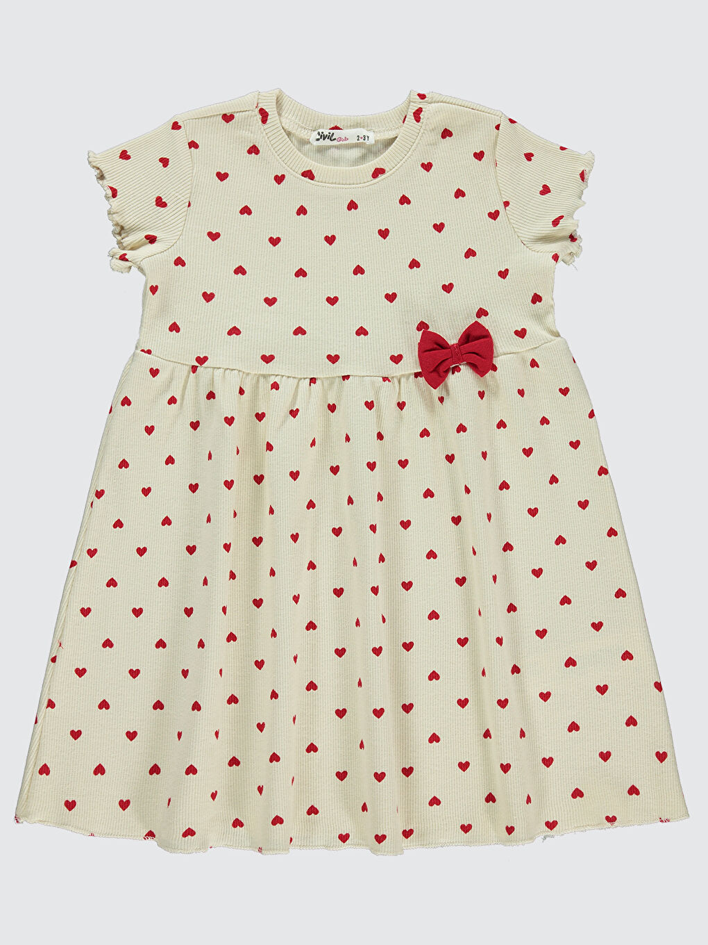 Bej Girls Kız Çocuk Elbise 2-5 Yaş Fil Dişi