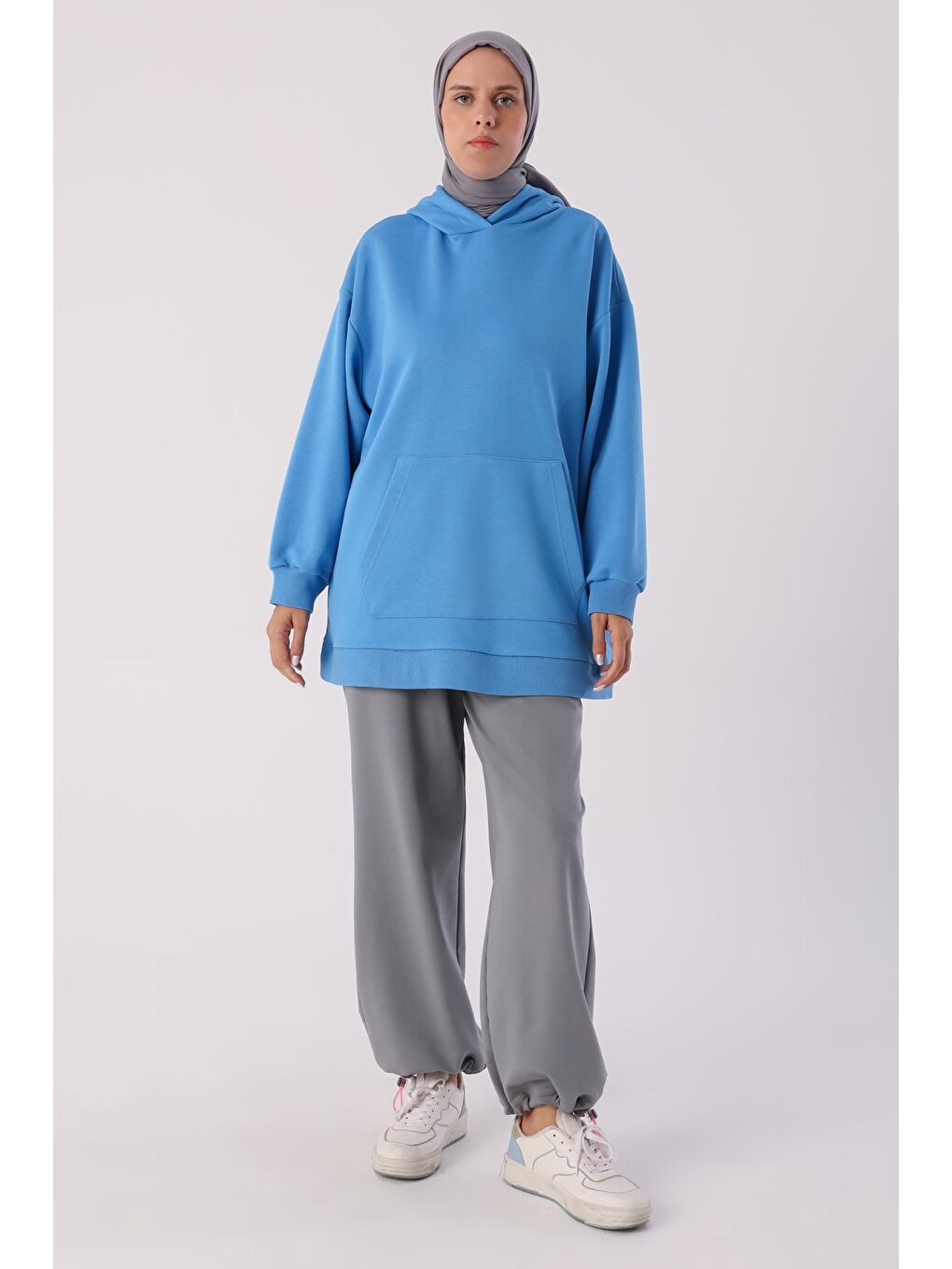 ALLDAY Mavi Kanguru Cepli Oversize Sweatshirt - 1