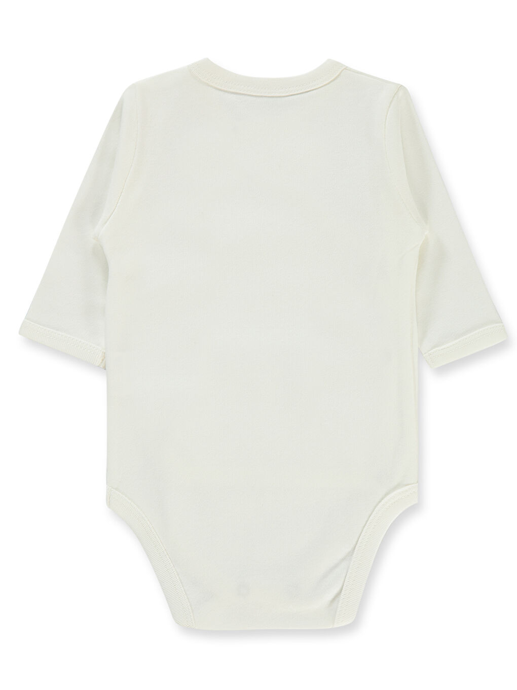 Baby Bebek Kruvaze Yaka Çıtçıtlı Badi 1-6 Ay Ekru-1
