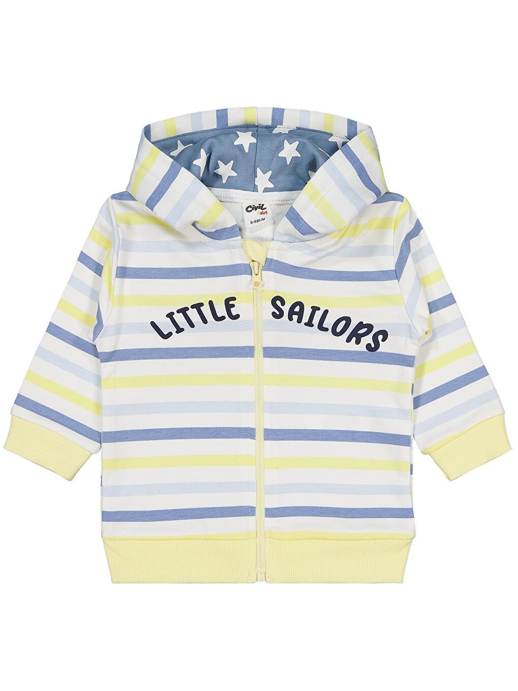 Baby Little Sailors Baskılı 6-18 Ay Hırka - Kırık Beyaz