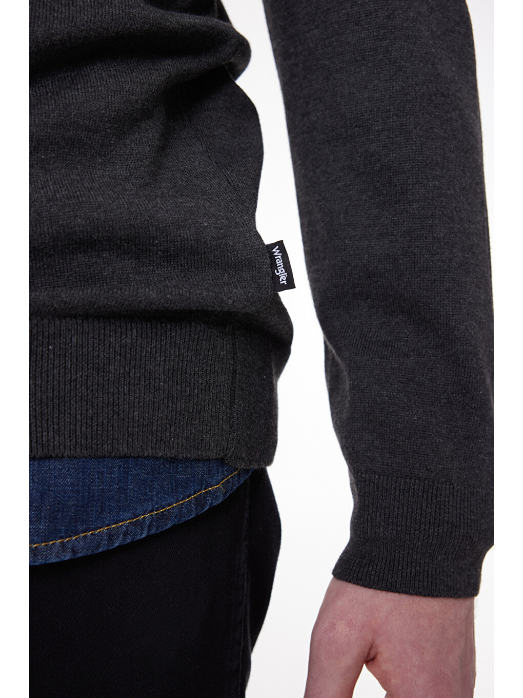 Gri Regular Fit Sıfır Yaka Triko-3