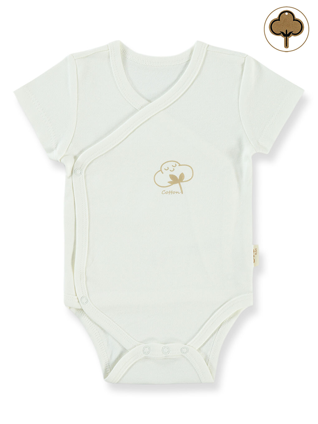 Baby Bebek Organik Çıtçıtlı Badi 0-3 Ay Ekru