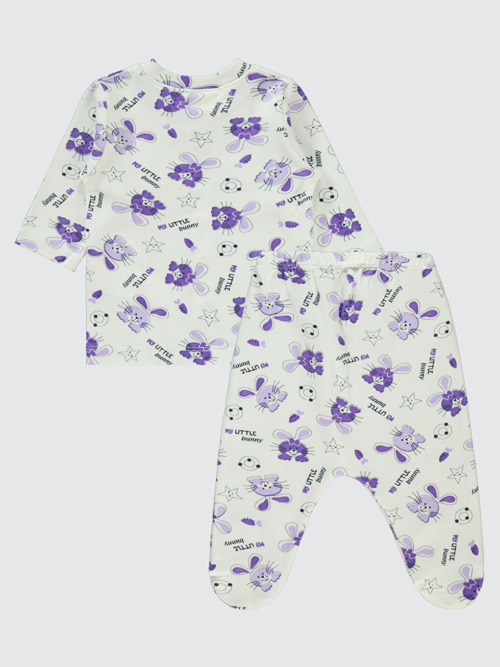 Baby Kız Bebek Pijama Takımı 1-6 Ay Lila-1