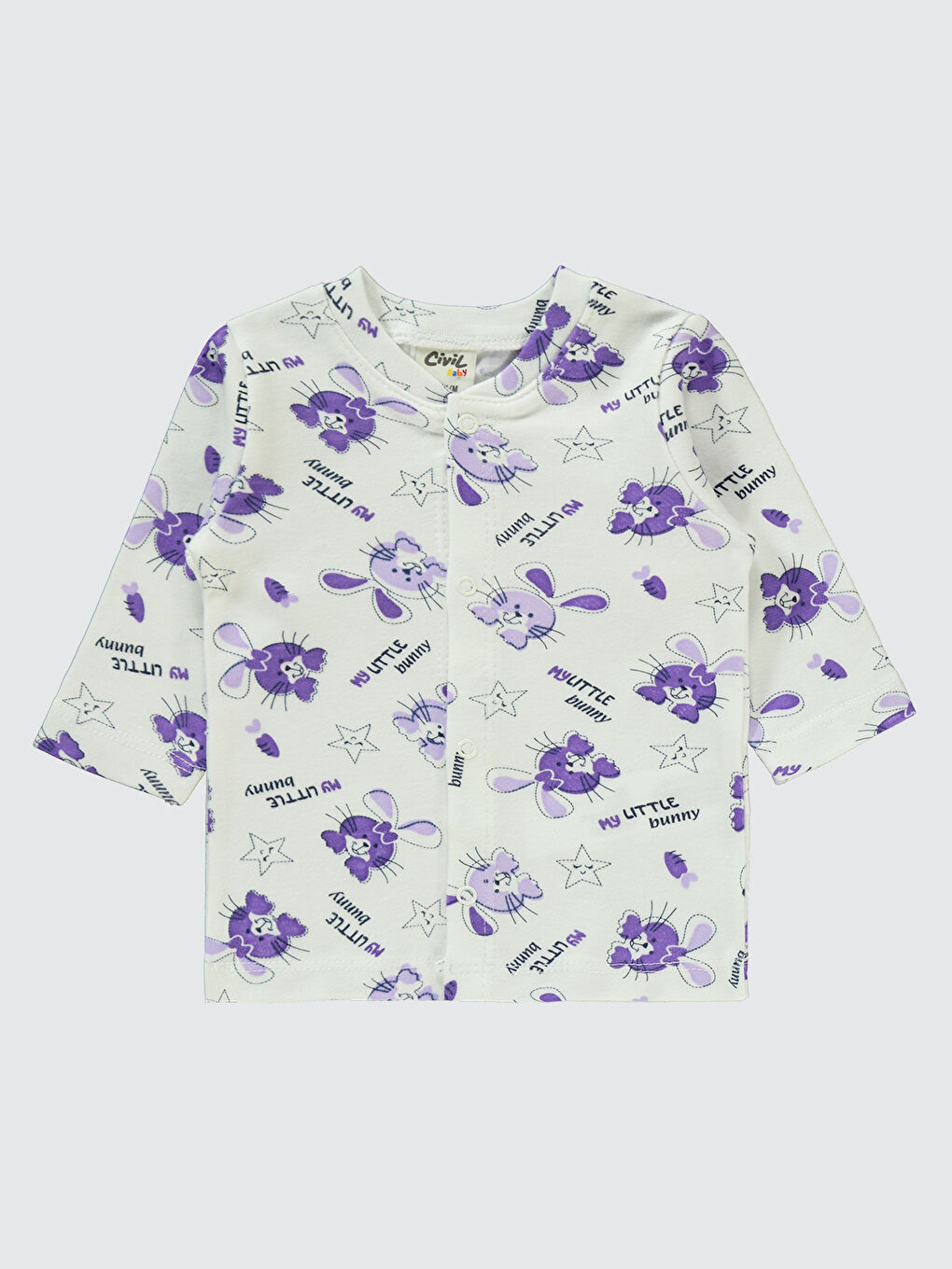 Baby Kız Bebek Pijama Takımı 1-6 Ay Lila-2