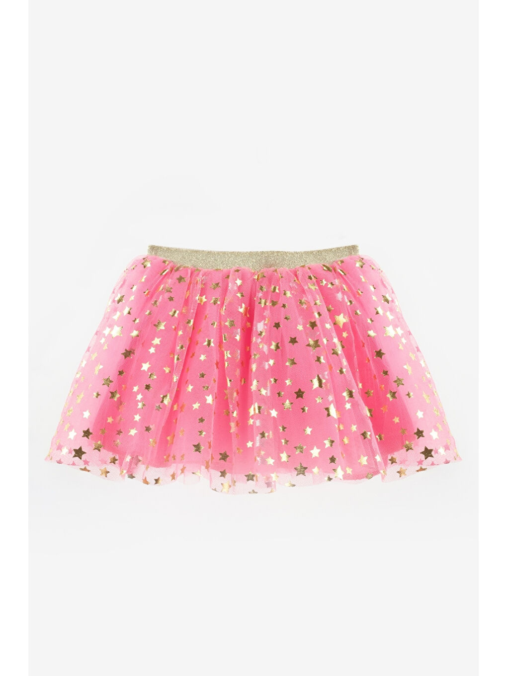 Pembe Yıldız Baskılı Kız Çocuk Tül Etek - Pauline-1