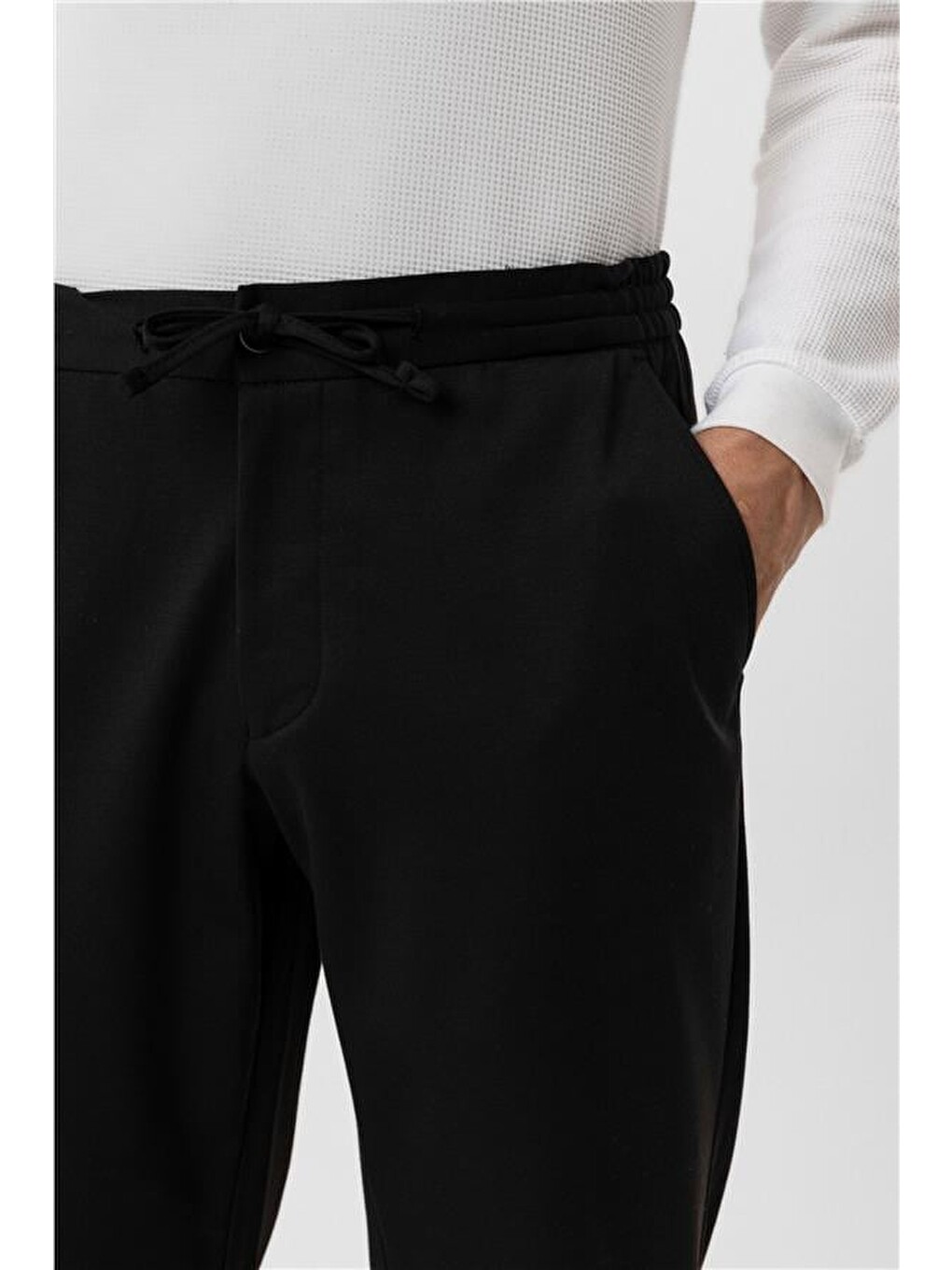Siyah Slim Düz Pantolon-1
