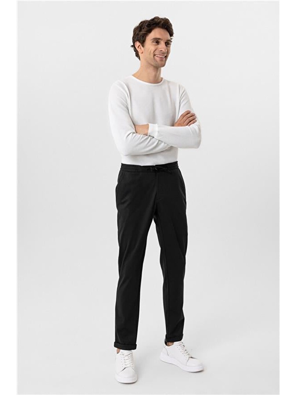 Siyah Slim Düz Pantolon-2