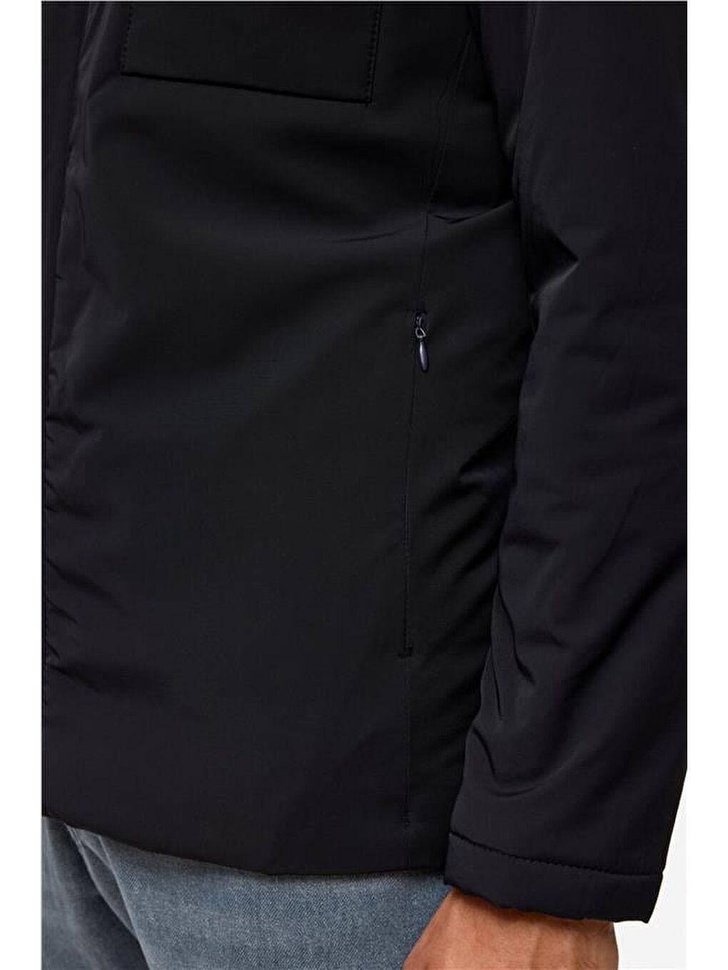 Lacivert Slim Düz Mont-5